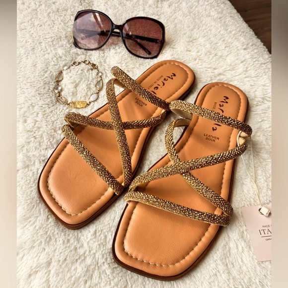 Mariella Shoes - NWT Mariella size 8 sandals | Real leather & glass-bead detail | Made in Italy